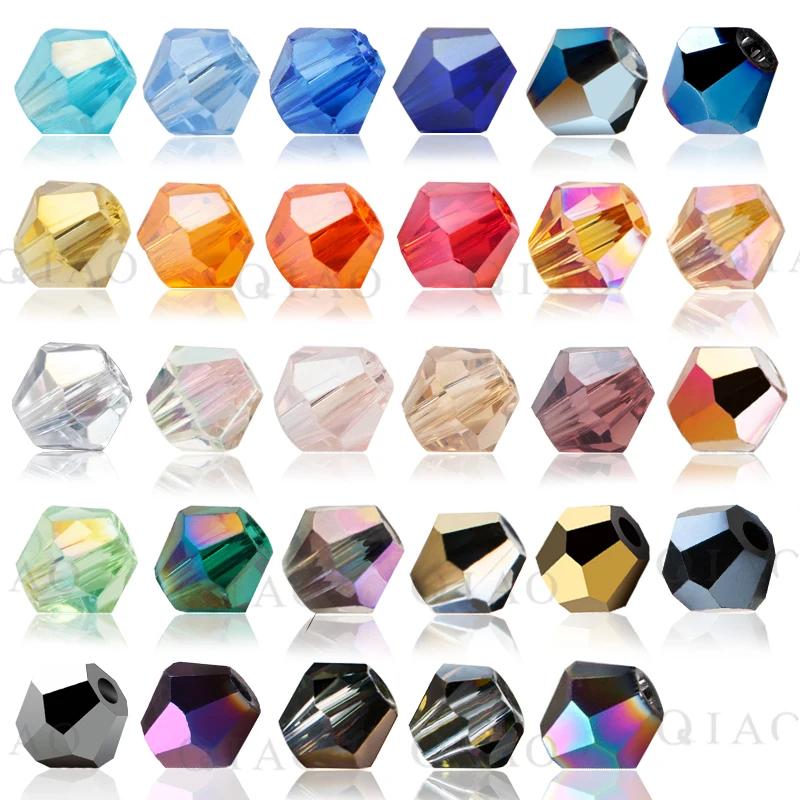 600pcs/lot 4mm Plated Color 5238 Bicone Beads Loose Spacer Beads Austria Jewelry Beads for Sewing Diy Supplies Jewelry Making