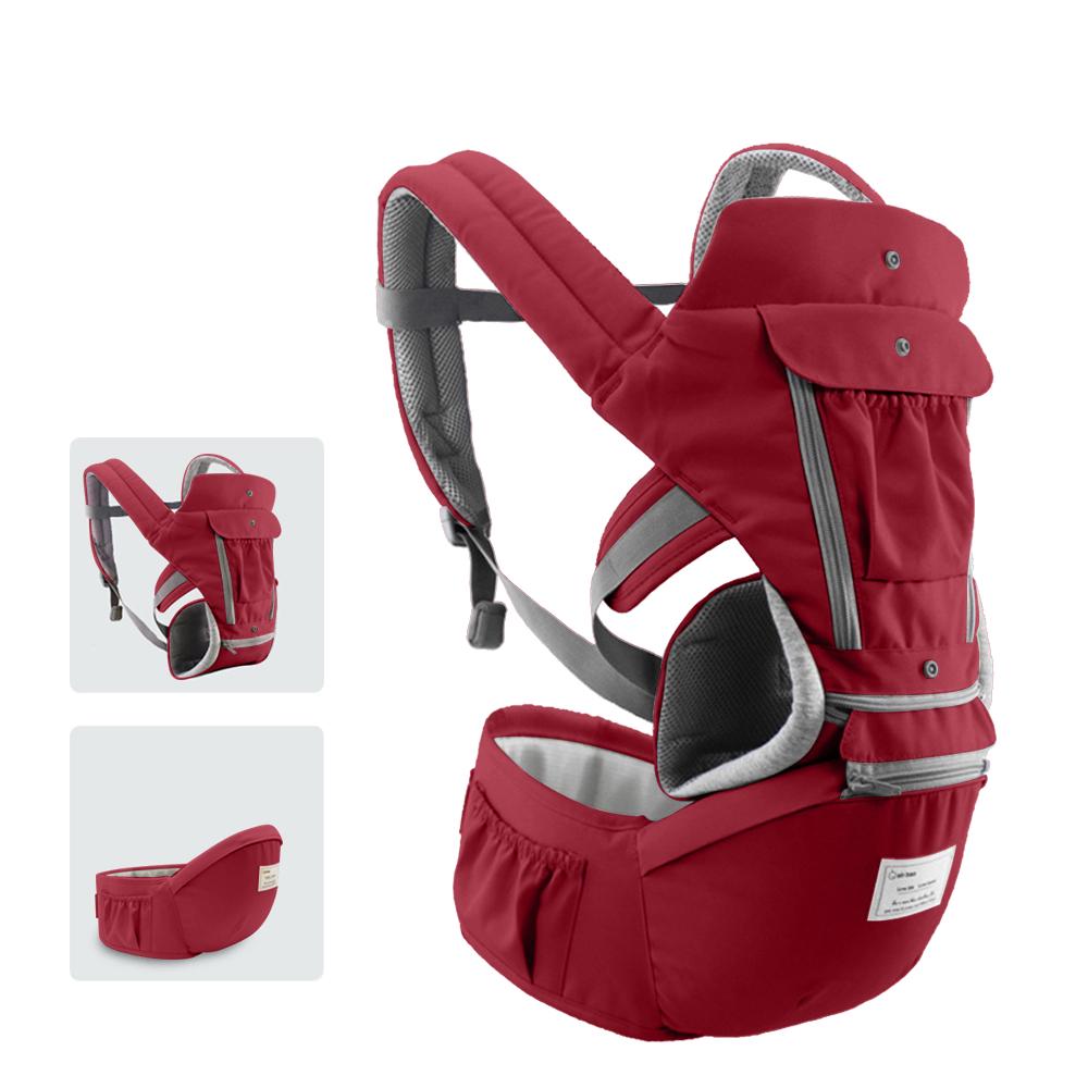 Baby Carrier with Hip Seat Breathable & Detachable Design Adjustable Strap Side Pockets
