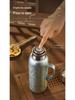 Luxury Titanium Insulated Cup Set with Tea Separator for Men & Women - Portable Design with Handle