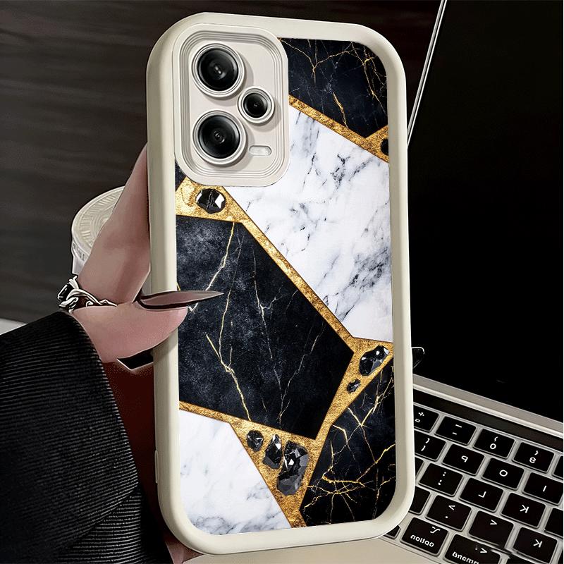 Geometric Marble Pattern Soft Phone Case for Xiaomi Poco X7 X6 X5 Pro X4 Gt X3 F7 Ultra M8 M7 Redmi 15C 15 14C 13 13C 12 12C 10
