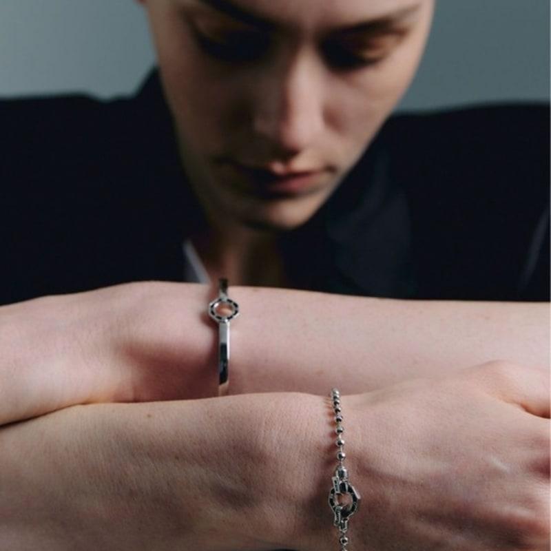 Gaman Silver Clock Tempus Ball Chain Bracelet