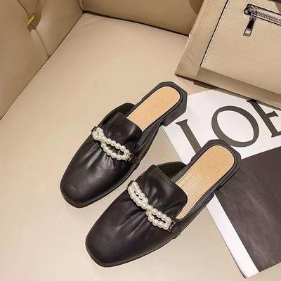 Slides Niedrige Ferse Schuhe Grün Sommer 2024 Rhenstone frauen Hausschuhe und Damen Sandalen Weiche Juwelen Kristalle Pantoletten Rutschfeste WFY
