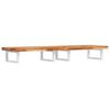 Vidaxl Wall Shelf Under Sink, Steel and Solid Acacia Wood