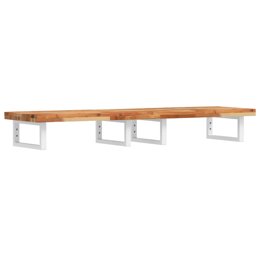 Vidaxl Wall Shelf Under Sink, Steel and Solid Acacia Wood