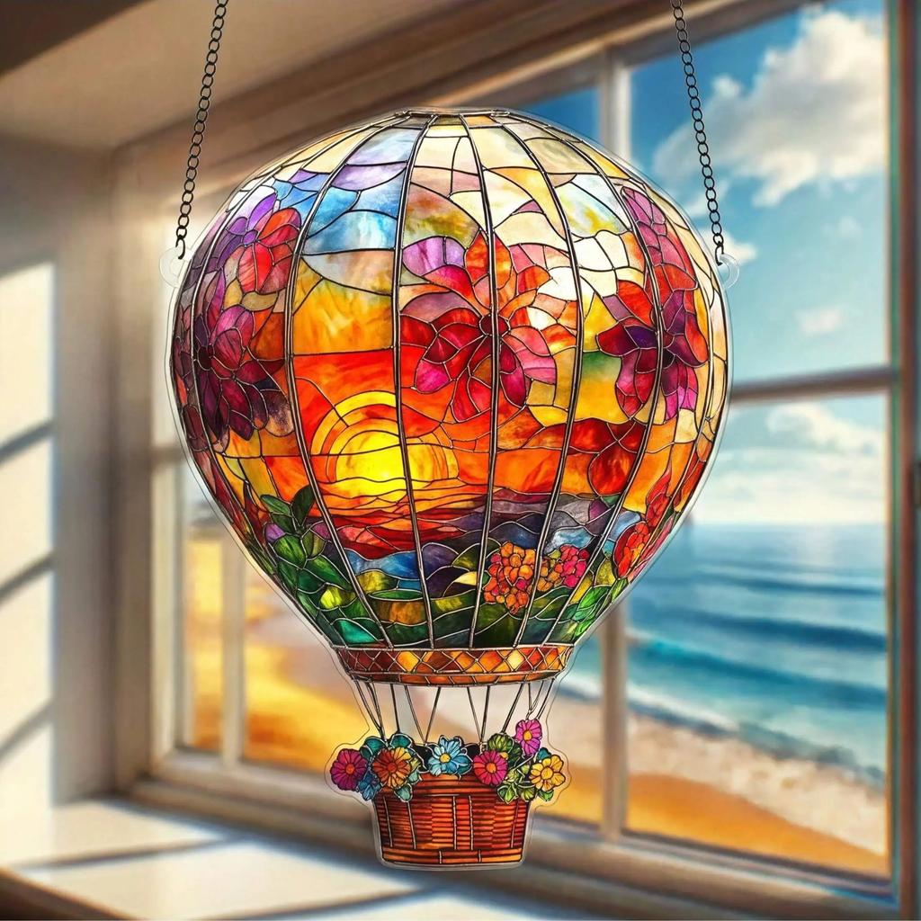 1 Colorful Hot Air Balloon Sun Catcher, Suitable for Valentine's Day and Holidays - Perfect for Gardens, Outdoor Activities