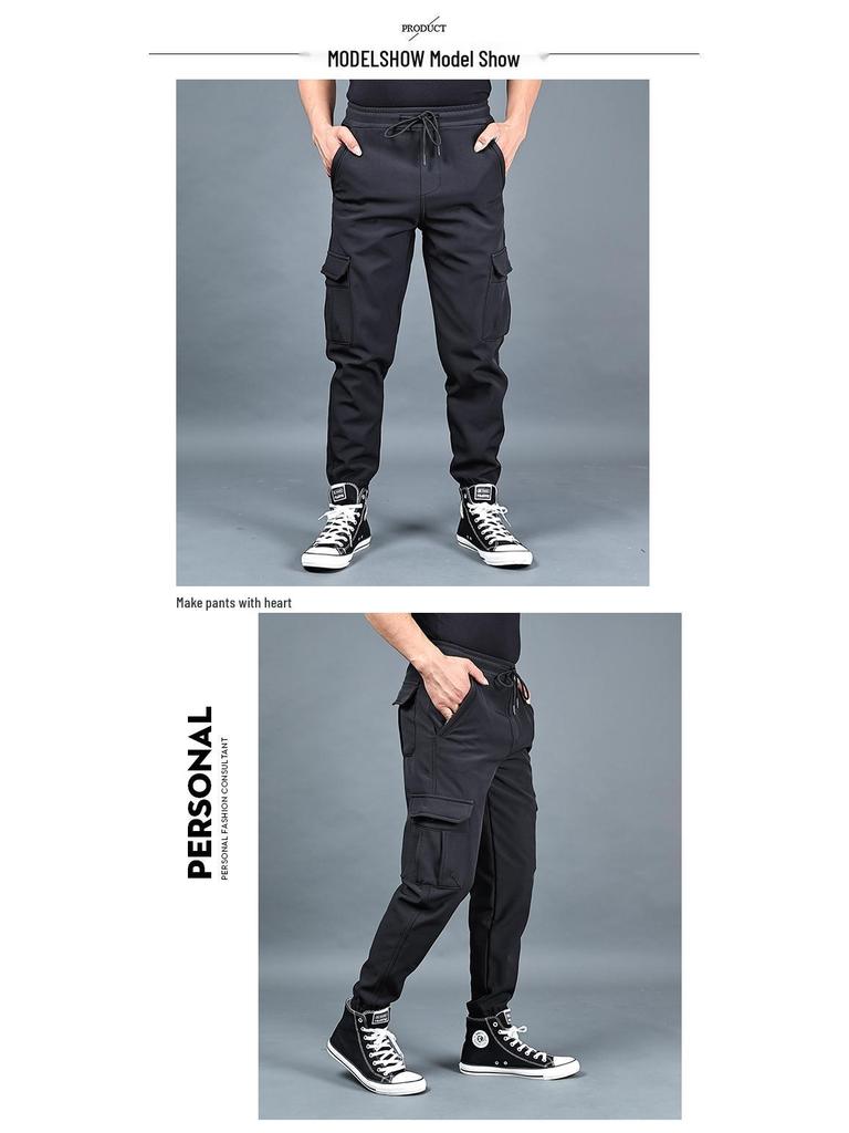 Men's Autumn/Winter Loose Overalls: Trendy, Plus-Size, Velvet-Lined, Thickened Casual Sports Pants