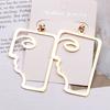 New Punk Face Drop Earrings For Women Retro Abstract Hollow Statement Hand Metal Fashion Dangle Earring Jewelry