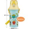 Skater Children's Water Bottle, 480ml, Direct Drinking, Plastic, One-Touch Operation, Dishwasher Safe, Made in Japan, Toretans and Hapidanbui, for Boy