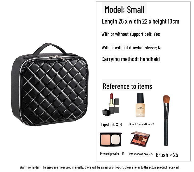 

Модна шкіряна косметичка великої місткості з ромбоподібним візерунком для жінок і візажистів