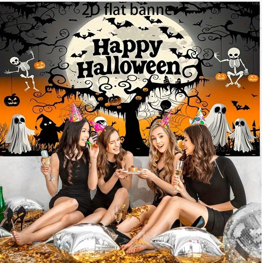 2D Planar Halloween Limited Edition Banner, Made of Polyester, Thick and Durable, with a Pumpkin Designzyc