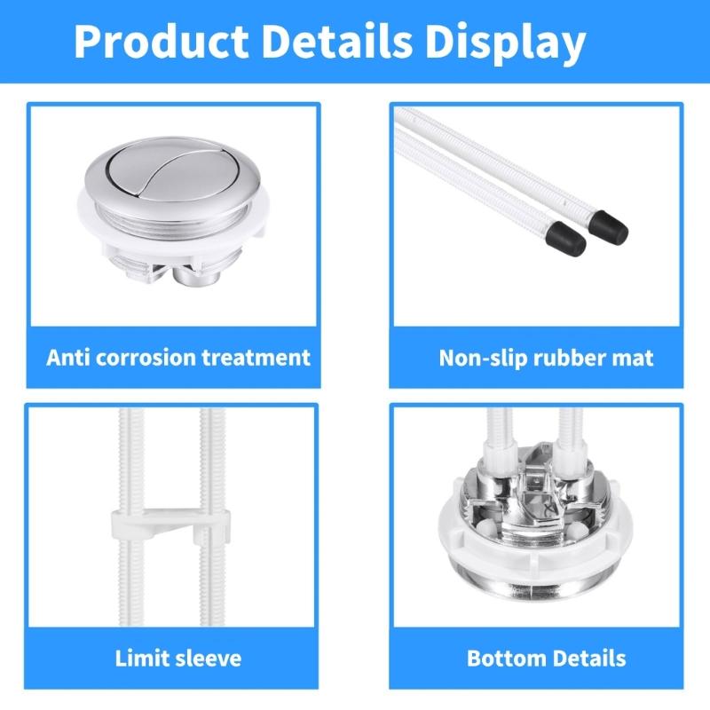 Toilet Push Button Adjustable Top Push Button Toilet Tank Button Replacement for Most Double Flush Toilet Enduring