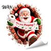 Removable PVC Wall Art Christmas Toilet Stickers, Funny Santa Claus Delivering Tissues Cover Murals Waterproof Lid Tank Seat Decals, Self-Adhesive