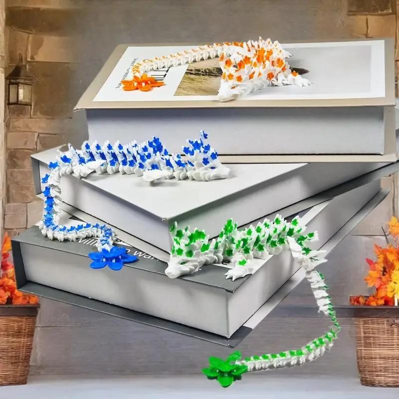 Unit Articulated Crystal Dragon Toy 3D Printed Lotus Dragon Ornament Office Decorative Item Birthday Gift For Boys