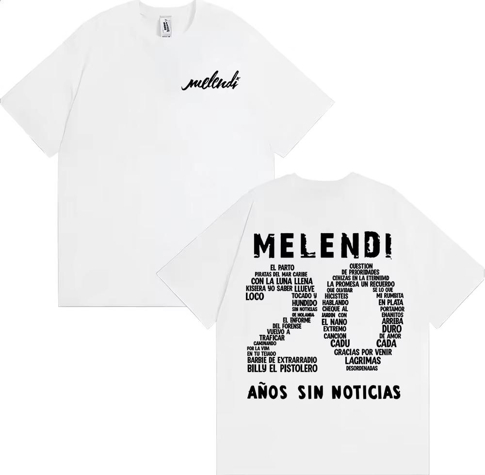 T-shirt Merch Rapper Melendi 20 Ans Sans Nouvelles 2026 Printemps Été Hommes Femmes Mode Rétro Manches Courtes Coton Haut Décontracté