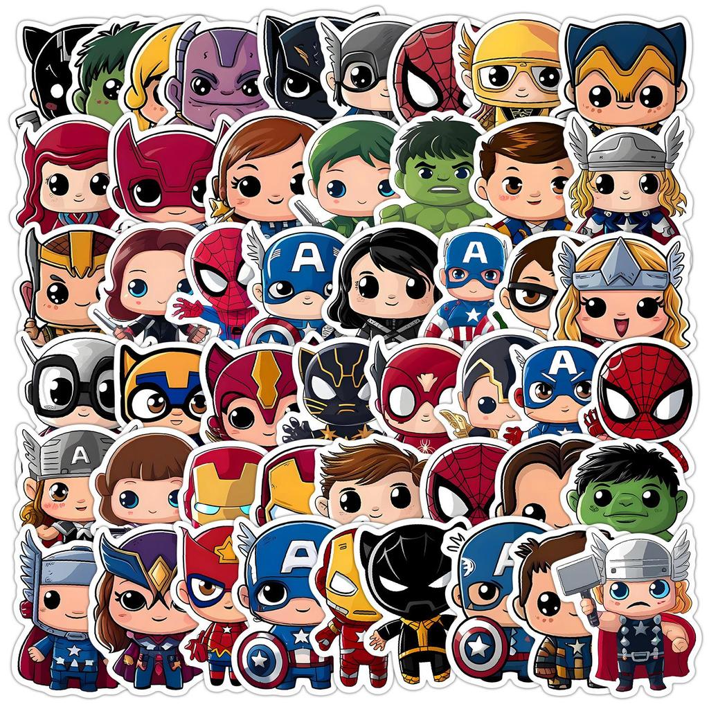 50 100pcs Various Cute Anime Avengers Graffiti Stickers Waterproof Diy Decals For Phone Laptop Luggage Notebook Thermos Decor