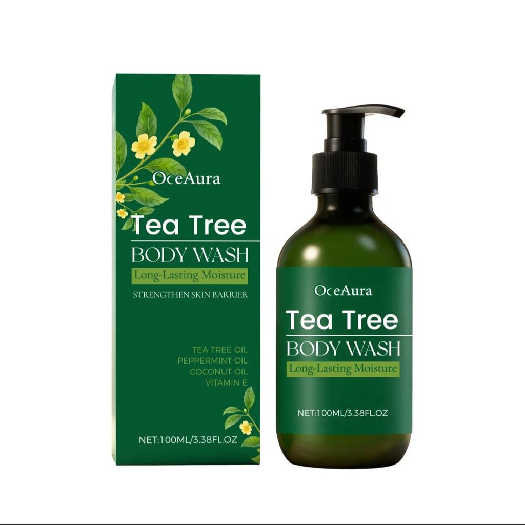 OceAura Tea Tree Body Wash Back Acne Removal Long Lasting Moisturizing Skin Barrier Strengthen Vitamin E Brightening Body Wash