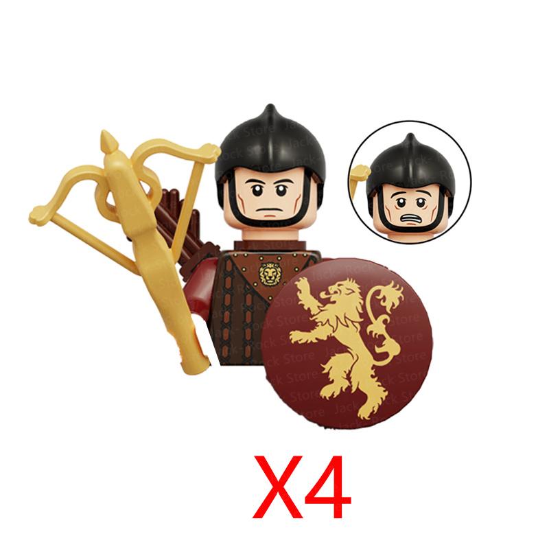 Military Building Blocks Solider Figures Gifts Toys Movie Science Fiction Series Medieval Knight Legion Weapons Shield Flag MOC