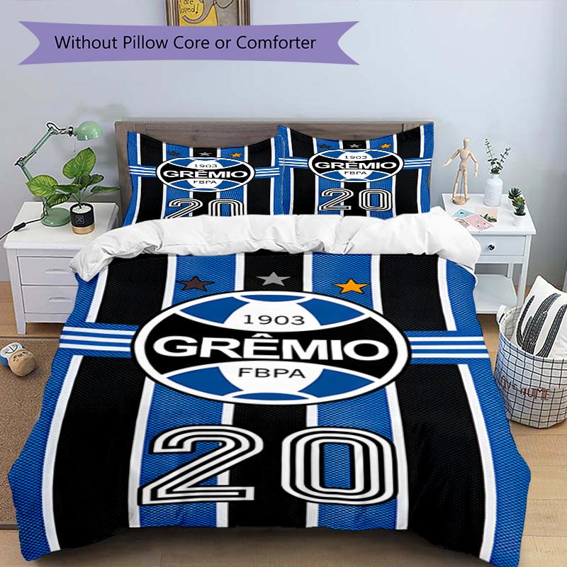 Grêmio FBPA Printed Pattern Duvet Cover Set – Includes 1 Duvet Cover and 2 Matching Pillowcases Bedroom Decor Christmas Gifts