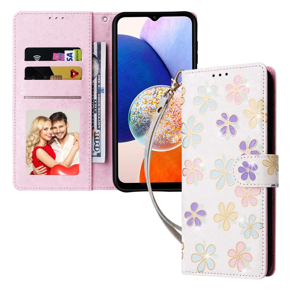 Etui skórzane dla Samsung Galaxy A15 4G/5G z blokadą RFID, klapka folio lakierowana osłona na telefon