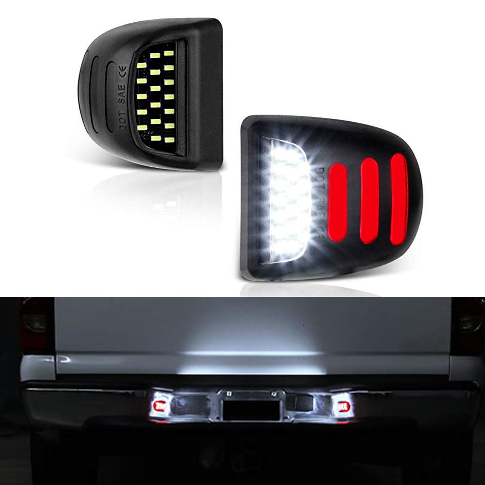 2 Pack LED SMD Red Sequence Light Tube License Plate Light Car Number Light