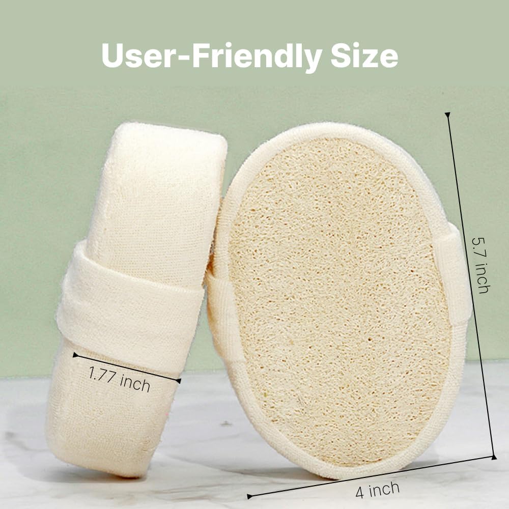 Natural Loofah Sponge,Integrated Soft Sponge Layer,Shower Exfoliating Body Scrub,Gentle Skin-Friendly Loofah Sponge,Suitable for Men and Women,Ideal