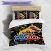 Colombia Football Printed Bedding 3 Piece Set Cozy Breathable Bed Cover Set As Housewarming Holiday Gift