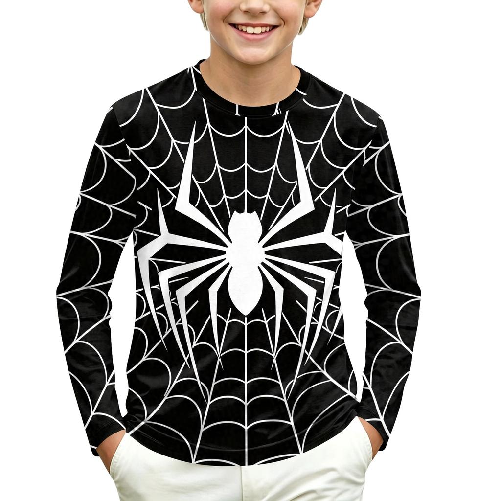 Kids Long Sleeve Neck T-Shirt Graphic Print Casual Everyday Top