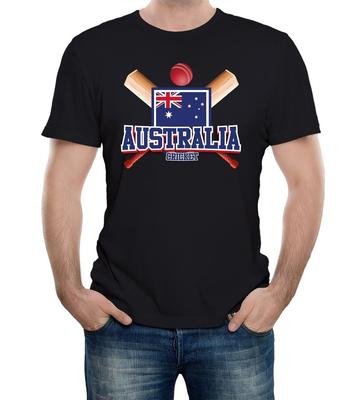 Mens Australia Cricket Supporter Flag T-Shirt World Cup Twenty Test Match