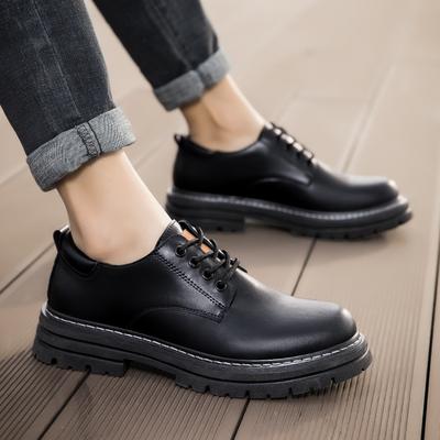 Casual Men's Leather Shoes Minimalist Business Gentleman Style Daily Office  Outdoor High Quality Thick Soled Men's Shoes Hot