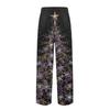 Men's Knitted Fashion Print Pocket Casual Pants Pajama Pants