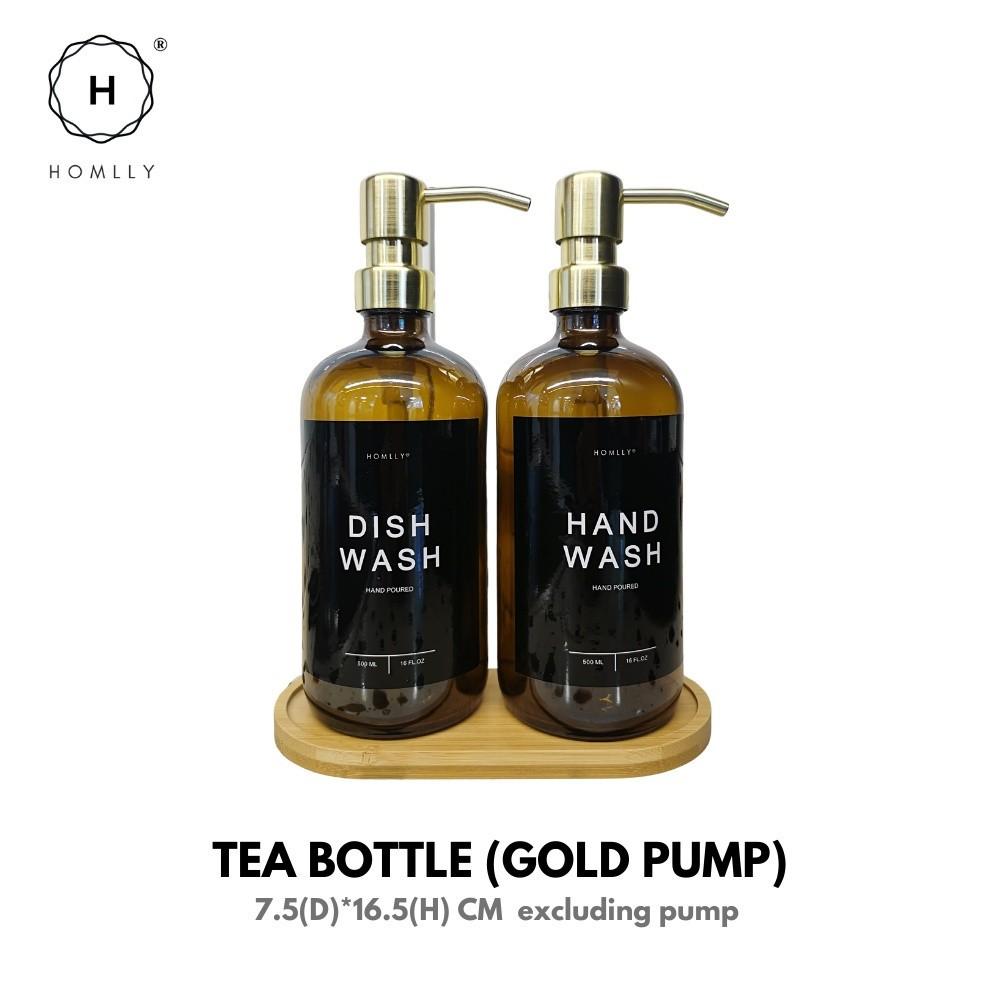 Homlly Hand & Dish Soap Glass Dispenser Refill Bottle (500ml) 2pcs