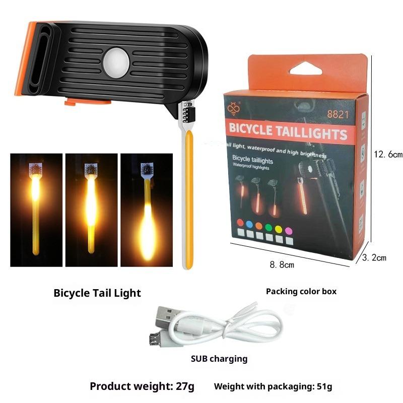 Fahrrad Rückleuchten Fließendes Wasser USB-Laden Mountainbike Lichter Nachtfahrten Rennrad Fahren Hervorhebung Kreative Ausrüstungszubehör