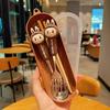Cute 304 Stainless Steel Forks, Spoons and Chopsticks Cartoon Student and Children's Convenient Tableware Set