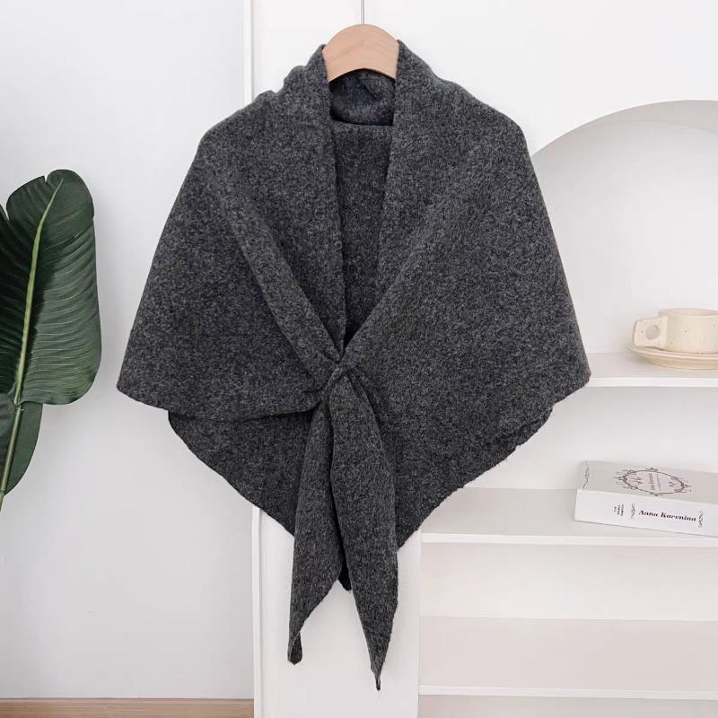 Koreanischer Stil Einfarbiger Strickschal Damen Winter Warm Vielseitiger Nackenwärmer