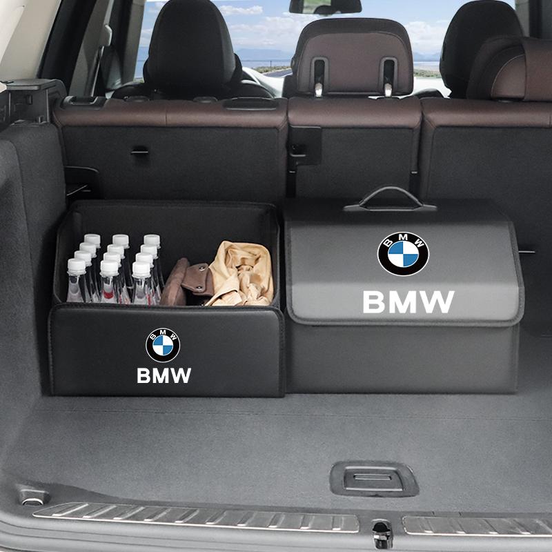 CDKO4 Leather Car Trunk Collapsible Organizer Foldable Storage Box For BMW X1 X2 X3 X5 X4 X6 X7 G30 G20 G32 G11 G12 F40 F30 Stickers