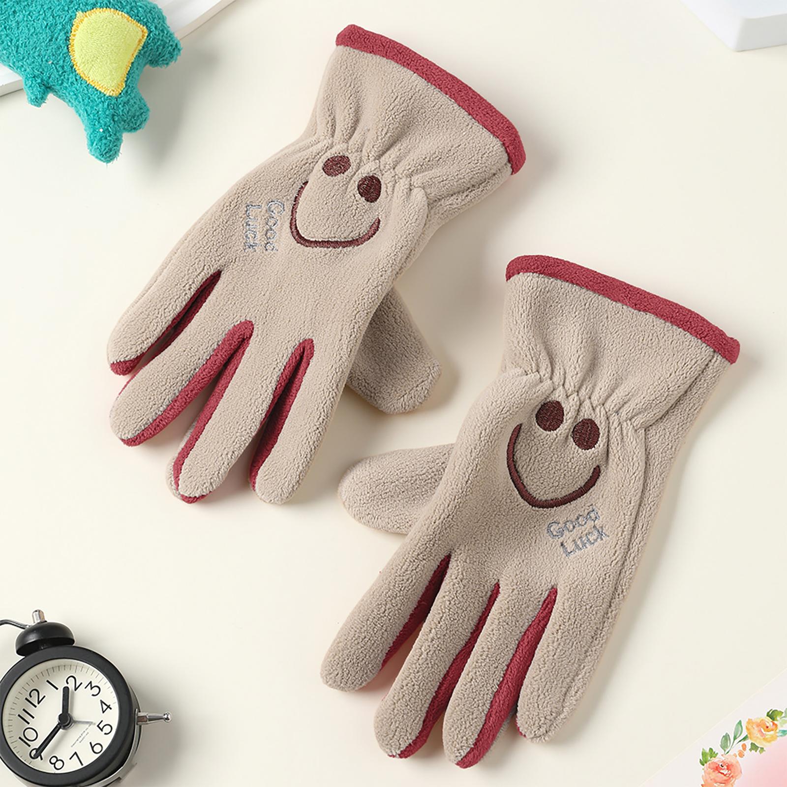 

Детские теплые перчатки плюс флисовые перчатки, защищающие от холода One Size бежевый