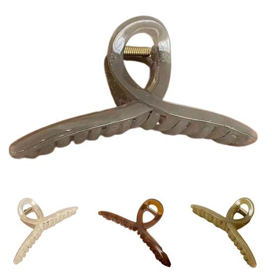 Pince Crabe Grande Taille Tempérament Élégant Semi-Transparent Antidérapant Décoration de Coiffure Accessoire de Tête