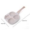 4 Hole Omelet Pan Egg Frying Pan Granite Coating Fried Egg Pan Wooden Handle Divided Egg Omelet Pan Multi-Function for Breakfast