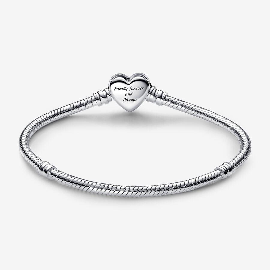 Pandora Moments Sparkling Infinity Heart Clasp Snake Chain Bracelet 17 Cm