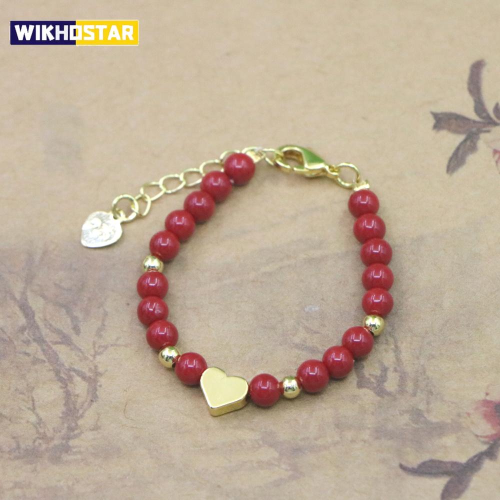 Lovely Fashion Natural Stone Bead Bracelet Baby Girls Lobster Clasp Accessories Girls Yoga Christmas Wedding Gift Jewelry Charm