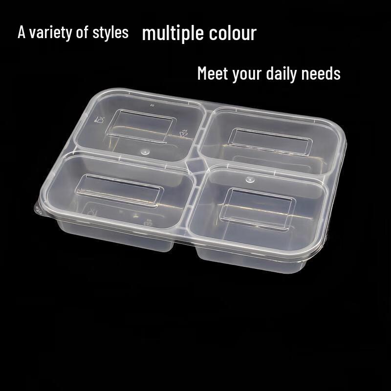 JingJingRS Disposable Multi-Compartment Plastic Lunch Boxes