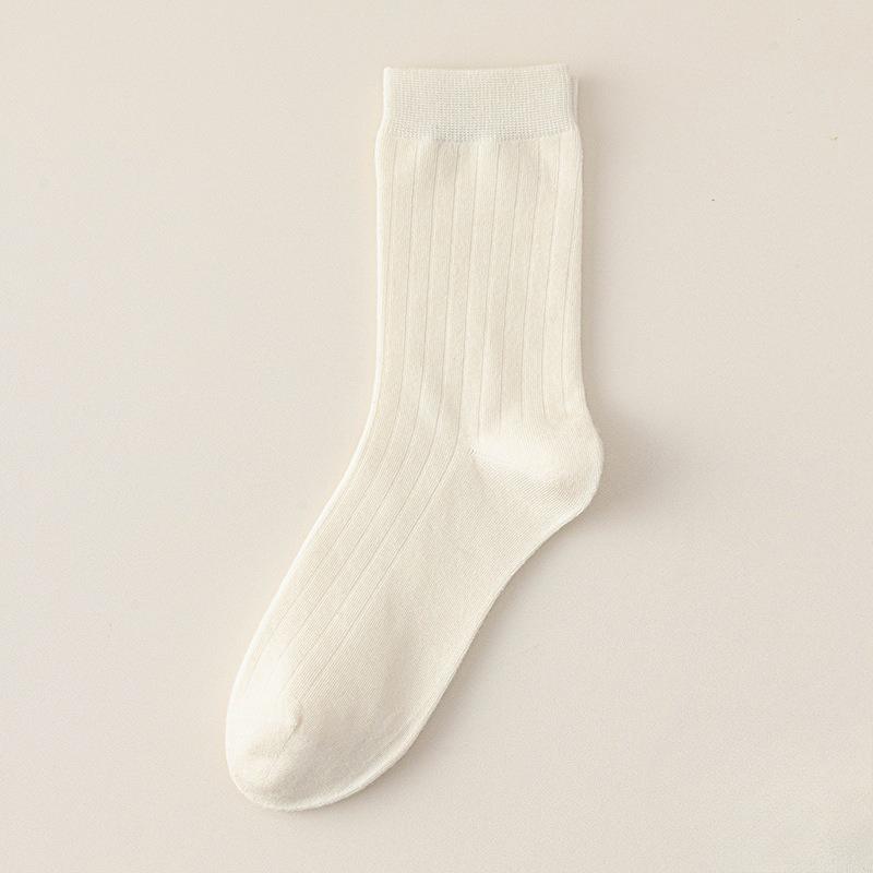 

Пожилые мужские шерстяные носки до середины икры для осени и зимы утолщены для сохранения тепла. Мужские зимние холодостойкие носки для дома и сна 1 pair белый