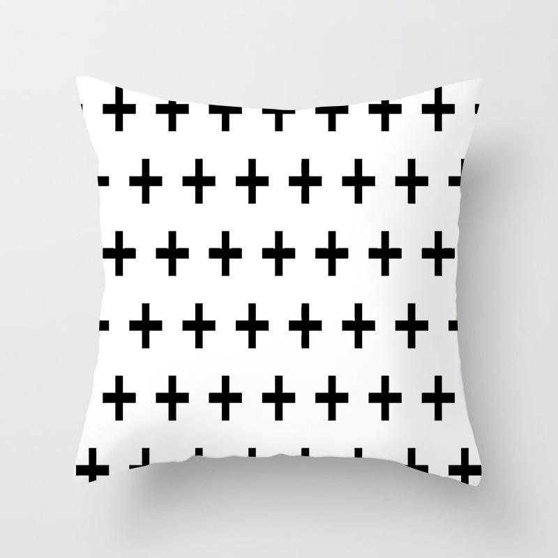 Home decorated black and white geometric cube letter printing cushion  car bedroom living room sofa pillow sleeve
