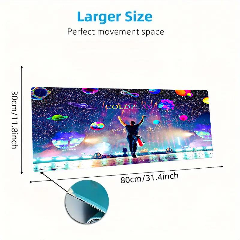 Coldplay Band Color Mouse Pad Large Gaming Table Cushion Non-slip Laptop Tablet Big Mousepad XXL Mat Mini PC Playmat With Lock edge