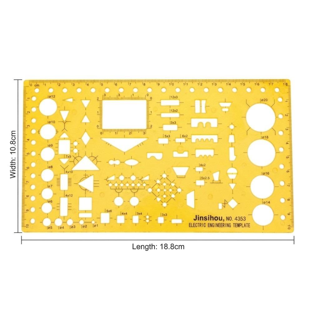 Yellow Architectural Design Template Plastic Hollow Ruler Geometric Ruler  Geometry Drawing 4353