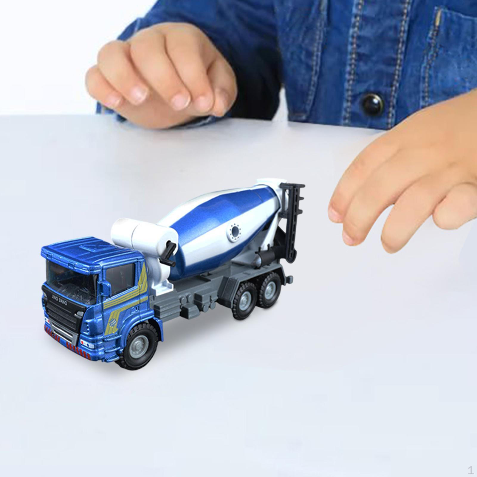 

1/60 Строительная Машина Модель Инженерная Машина Бетономешалка Украшения Сплав Мини Транспортер синий