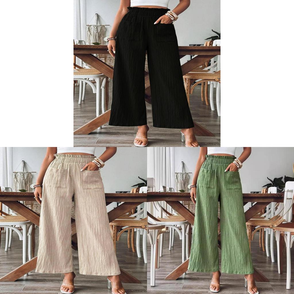 Sheintemu Womens Casual Straight Leg Pants With Polyester And Spandex For Office Wear