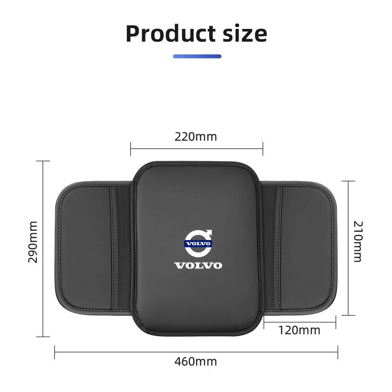 Auto-Mittelkonsolen-Box-Matte Multifunktionale Aufbewahrungstasche Mittelarmlehnen-Box Erhöhungspolster für Volvo Rdesign S80 V40 V50 V60 V70 S80L XC60