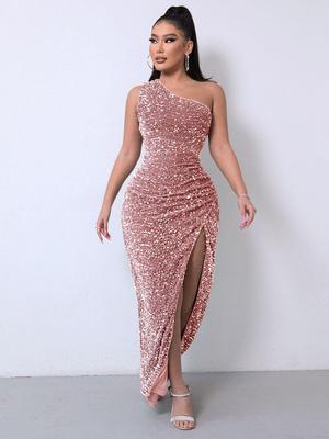 2024 Summer Sequined Sleeveless Slit Ankle Dress - 8 Colors