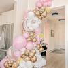 Pastel Pink Balloons Garland White Gold Confetti Balloon Arch Kit Girl Birthday Party Baby Shower Wedding Anniversary Decoration